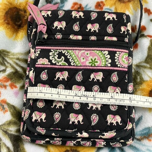 Vera Bradley Mini Hipster Bag Pink Elephant Quilted Paisley Crossbody - Picture 4 of 8